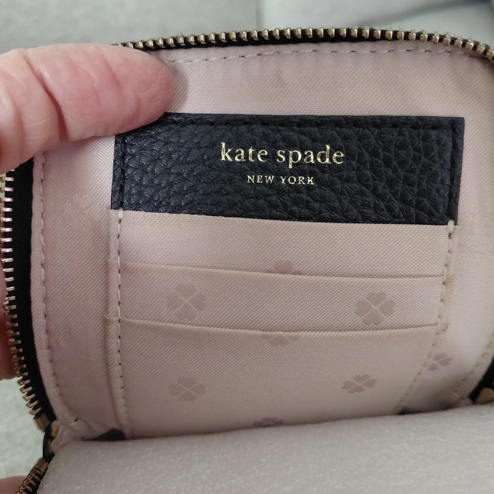 Kate Spade Black Leather Crossbody Wallet